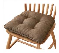 BCJMKDX Almohada de Apoyo， Thickened with Ties|Soft Comfortable Cotton Linen|All-Season Seat Pad For Indoor Use(Brown,40x37cm)