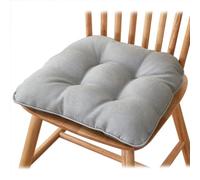 BCJMKDX Almohada de Apoyo， Thickened with Ties|Soft Comfortable Cotton Linen|All-Season Seat Pad For Indoor Use(Gray,42x40cm)