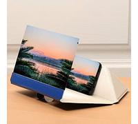 BCJMKDX Amplificador de Pantalla Proyector for teléfono de 12 Pulgadas con Soporte, Amplificador for Smartphone for Ver películas y vídeos Desde el móvil(Blue)