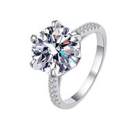 BCJMKDX Anillos, Alianza de boda de moissanita de 5 quilates for mujer Anillos de diamantes de moissanita de color D VVS1, Anillos de compromiso de diamantes de plata de ley 925 con certificado(9)