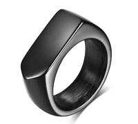 BCJMKDX Anillos, Anillo de sello minimalista Old Money - Acero inoxidable, banda vintage for hombres y mujeres | Joyería atemporal(Black,Q)