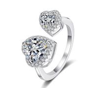 BCJMKDX Anillos, Anillos de compromiso de moissanita ajustables for mujer, plata de ley S925, 2,5 quilates, Color D, alianza de boda de diamantes VVS1 con certificado(9)
