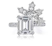 BCJMKDX Anillos, Anillos de compromiso de moissanita de Color D de 5ct for mujer, alianza de boda de diamante VVS1 con corte esmeralda for mujer con certificado(6)