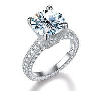 BCJMKDX Anillos, Anillos de moissanita de 5 quilates for mujer, color D VVS1, anillos de compromiso de plata de ley 925 con diamantes, alianzas de boda de moissanita for mujer con certificado(7)