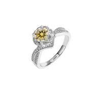BCJMKDX Anillos, Anillos for mujer 1 ct D Color VVS1 Claridad Anillos de compromiso de diamantes S925 Plata de ley Verde/Amarillo/Rojo Moissanita Alianzas de boda con certificado