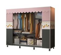 BCJMKDX Armario de Tela,Armarios de Tela for Dormitorio, con Barra for Colgar,Armario Simple,Organizador para,Zapatos,Bolsos,Sala de Estar,Dormitorio,Guardarropa(100x45x168cm)