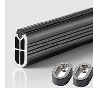 BCJMKDX Barras de Armario. Barra de Armario Antideslizante con Soportes en los Extremos, Ideal for guardarropa, baño o lavandería.(Black,90cm(35 3/8") Length)