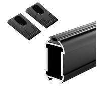 BCJMKDX Barras de Armario. Barra de Armario de aleación de Aluminio for Colgar Ropa, Sistema Organizador de Armario Tubular Resistente.(Black,140cm(55 1/8") Length)