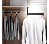 BCJMKDX Barras de Armario. Barra de Armario Extensible de aleación de Aluminio, Barra organizadora de Armario Negra con Kit Completo(115cm(45 1/4 in))