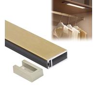 BCJMKDX Barras de Armario. Barra de Armario for Colgar en la Pared con Soportes, Organizador de Ropa Antideslizante(Gold,150cm(59"))