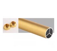 BCJMKDX Barras de Armario. Barra for Armario esmerilada de 1 Pulgada de diámetro, Resistente, for Colgar en el Armario con Tapas en los Extremos.(Gold,140cm(55 1/8 in))