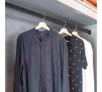BCJMKDX Barras de Armario. Sistema Organizador de Ropa, Barra Resistente for guardarropa, Barra Adicional for guardarropas y armarios de Tiendas de Ropa.(Black,60cm(23 5/8") Length)
