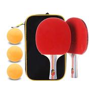 BCJMKDX Bates de Tenis de Mesa, Pack de Entrenamiento de competición (2 Unidades): Incluye Raqueta y Pala de Tenis de Mesa(Red,Horizontal Shot)