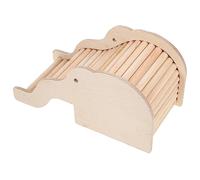 BCJMKDX Cama para Mascotas. 4 Uds. Casa escondite for hámster, Juguetes for Masticar, recinto for hámster, Mascotas pequeñas, Nido Escondido, Jaula for Mascotas, Escalera, Nido de Juguete(Beigex2pcs)