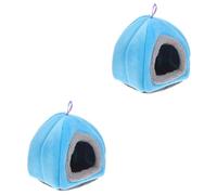 BCJMKDX Cama para Mascotas. 4 Uds. Nido pequeño for Mascotas, Ropa de Cama de Guinea, Camas de Descanso for Mascotas, Refugio for Animales pequeños, casa cálida for Ratas GUI(Bluex2pcs)