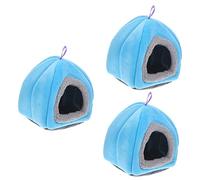 BCJMKDX Cama para Mascotas. 4 Uds. Nido pequeño for Mascotas, Ropa de Cama de Guinea, Camas de Descanso for Mascotas, Refugio for Animales pequeños, casa cálida for Ratas GUI(Bluex3pcs)