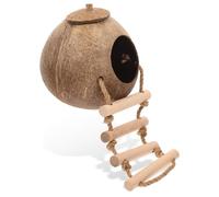 BCJMKDX Cama para Mascotas. Nido de cáscara de Coco for hámster, Juguete for Mascotas, escondite de hámster, Juguetes for pájaros, Escalera de Juguete for Mascotas, escondite Natural, 3 uds.