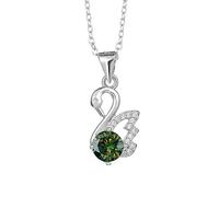 BCJMKDX Collares. Collar de moissanita for Mujer de 1 quilate de Corte Redondo, Color D, Colgante de Diamante VVS1 for Mujer, Collar de Plata de Ley 925 for Mujer con Certificado(Green)
