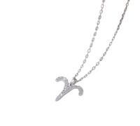BCJMKDX Collares. Collar de Plata de Ley S925 con horóscopo del zodíaco, Collar de circón, Cadena de constelación, Gargantilla de Moda, Collar Delicado, joyería de Regalo for Parejas de niñas