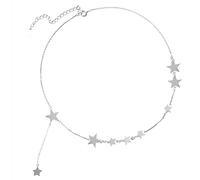 BCJMKDX Collares. Collar Retro de Plata de Ley for Mujer S925 con Estrella de Plata de Ley, Gargantilla Delicada y Moderna, Collar Delicado, Cadena de Regalo, joyería for Sus Parejas de niñas