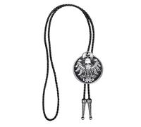 BCJMKDX Collares. Cowboy Artificial Leather Rope Metal Russian Eagle Pendant Necktie(Silver)
