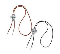 BCJMKDX Collares. Cowboy Faux Leather Rope Necktie with Tribal Metal Crosses Stone Pendant Jewelry Necklace for Men and Women