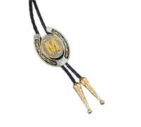 BCJMKDX Collares. Elegant with Deer Head Pendant Deer Head Necktie Western Necklace Western Cowboy Costume(Letter M)