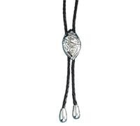 BCJMKDX Collares. For Male Evening Party Cowboy Necktie Carved Flower Pendant Gentleman Meeting Party Decorative(Silver)