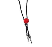 BCJMKDX Collares. Men's Rodeos Necktie with Rose and Heart Pendant Leather Cord Necklace, Style 2, One Size