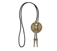 BCJMKDX Collares. Mens Russian Empire Eagle Pendant Western Rope Necktie, Bronze, As Show