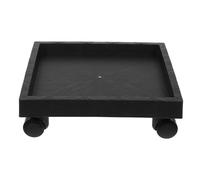 BCJMKDX Collares. Square Tray Flower Pot Stand Easy Moving Wood Outdoor Plant with Wheel Trolley Planters(Black)
