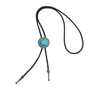BCJMKDX Collares. Stylish Men's Leather with Metal Flower Stone Adjustable Necktie Chain, Ancient Pattern, One Size