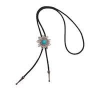 BCJMKDX Collares. Stylish Men's Leather with Metal Flower Stone Adjustable Necktie Chain, As Show, One Size