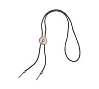 BCJMKDX Collares. Vintage with Leather Cord and Metal Flower Pendant Western Necktie(Large Flower)