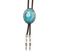 BCJMKDX Collares. Western Cow Rodeos Necktie Adjustable Cord with Oval Stone Pendant, Blue 1, One Size