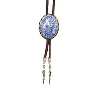 BCJMKDX Collares. Western Cow Rodeos Necktie Adjustable Cord with Oval Stone Pendant, Blue 20, One Size