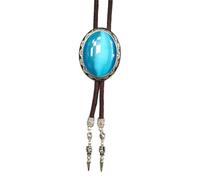 BCJMKDX Collares. Western Cow Rodeos Necktie Adjustable Cord with Oval Stone Pendant, Blue 27, One Size