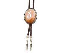 BCJMKDX Collares. Western Cow Rodeos Necktie Adjustable Cord with Oval Stone Pendant, Brown 10, One Size