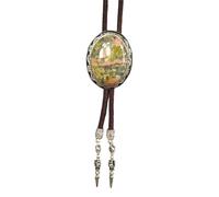 BCJMKDX Collares. Western Cow Rodeos Necktie Adjustable Cord with Oval Stone Pendant, Green 2, One Size