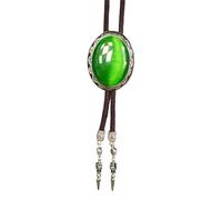 BCJMKDX Collares. Western Cow Rodeos Necktie Adjustable Cord with Oval Stone Pendant, Green 6, One Size