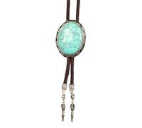 BCJMKDX Collares. Western Cow Rodeos Necktie Adjustable Cord with Oval Stone Pendant, Green 7, One Size