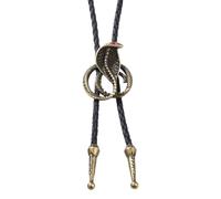BCJMKDX Collares. Western Punk Braided Faux Leather Rope Necktie with Vintage Metal Cobras Snake Pendant Necklace(As Show)