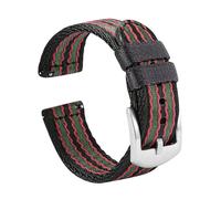 BCJMKDX correa de reloj， Correa de nailon for reloj, cinturón de seguridad de nailon tejido, pulsera de liberación rápida(Black green red,18mm)