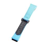 BCJMKDX correa de reloj， Correa de reloj de cuero genuino con costura de lona de nailon for hombre(Bule)
