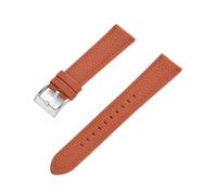 BCJMKDX correa de reloj， Correa de reloj de cuero genuino, correas de reloj de liberación rápida for accesorios de reloj de pulsera(Orange Silver,22mm)