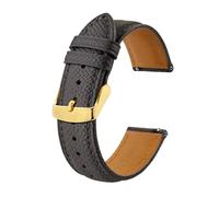 BCJMKDX correa de reloj, Correas de reloj de cuero con textura for hombres y mujeres, correa de reloj, correa de reloj de liberación rápida, hebilla dorada(GreyGold,22mm)