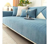 BCJMKDX Funda de sofá, Funda de sofá Antideslizante de Chenilla en Espiga, Suave y mullida, for máxima Comodidad y protección de los Muebles.(Blue,70 * 150cm/27.5 * 59inch)