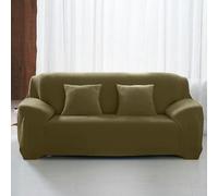 BCJMKDX Funda de sofá, Funda de sofá de Felpa Suave y elástica, Agradable for la Piel, for Sala de Estar, se Adapta a sofás de 1, 2, 3 o 4 plazas.(Olive Green GG,4 Seat Sofa)