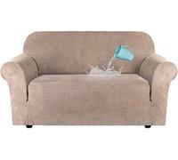 BCJMKDX Funda de sofá, Funda de sofá de Terciopelo de Alta Elasticidad, Repelente al Agua, Protector de Muebles Universal de Gamuza Gris, 4 plazas(Khaki,2 Seater(122 172cm))