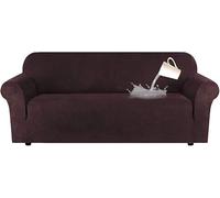 BCJMKDX Funda de sofá, Fundas de sofá elásticas de Gamuza Suave, Antideslizantes y Protectoras for Muebles.(Brown,4 Seater)